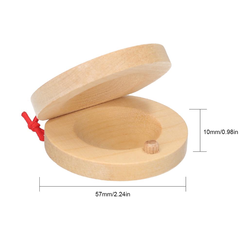 Pair of Castanets Wooden Castanet Finger Clappers Musical Instrument