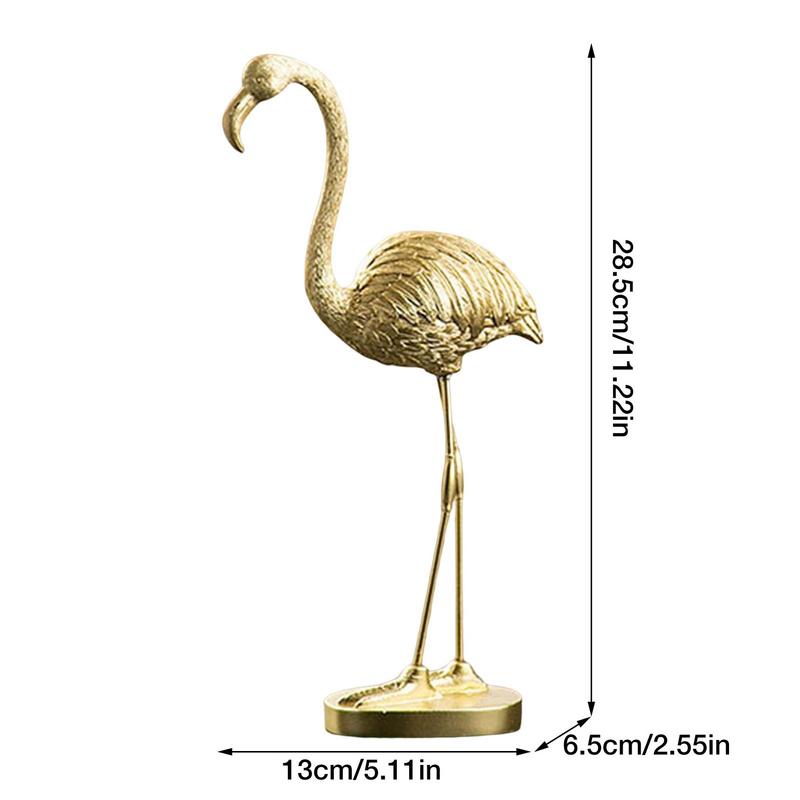 NordicStyle Luxury Golden Flamingo Figurine Home Resin Decoration Crafts TV Cabinet Decoration Personality Creative Ornaments