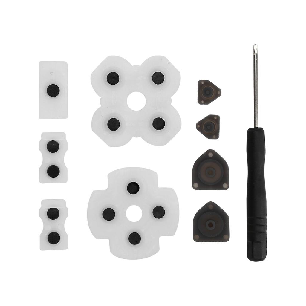 1 Set of Conductive Silicone Rubber Pad with Screwdriver Compatible for PS4 Controller