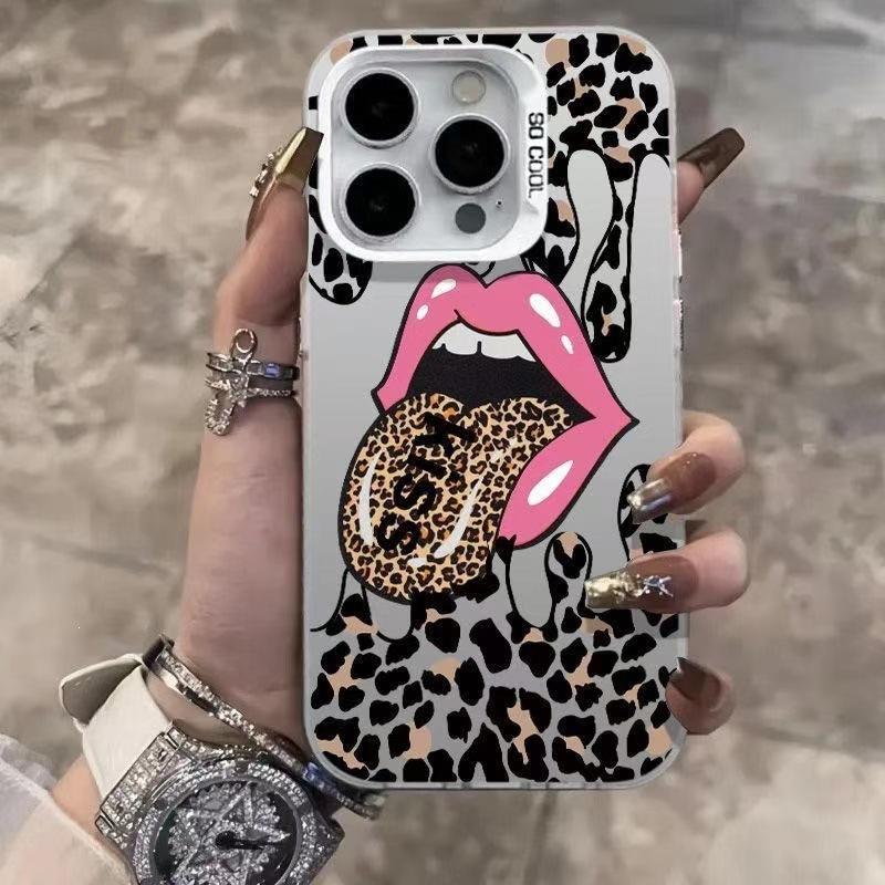 Tongue leopard print is suitable for Apple 16plus mobile phone case iPhone13ProMax new 12 trend 15 niche 11