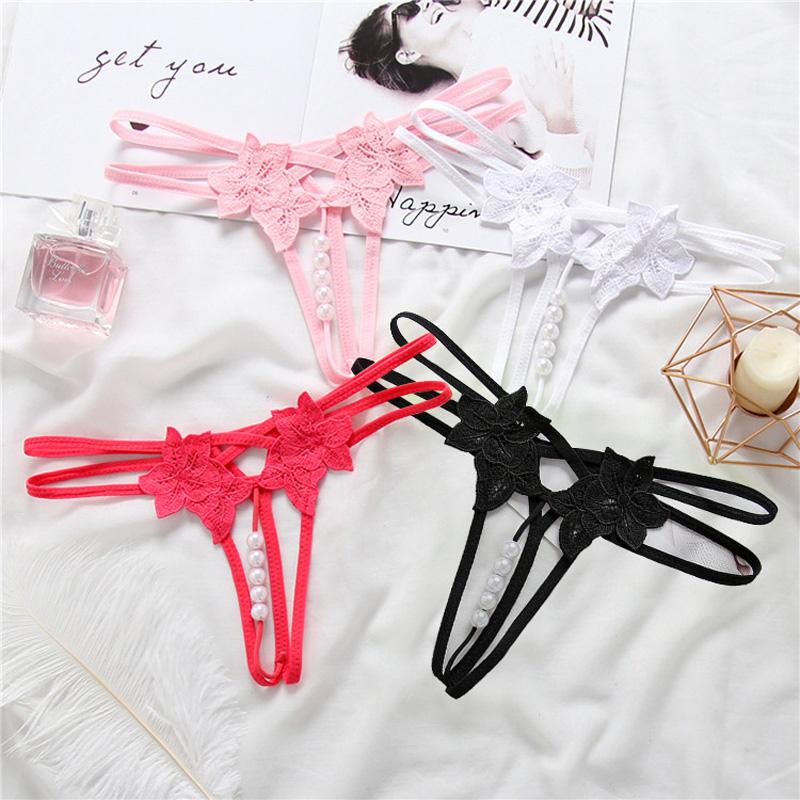 Sexy Ladies Embroidery G String Underwear Women  Hollow Thongs Panties K67