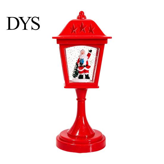 Christmas Table Decor Snow Sphere Lamp, Retro Street Lamp Design, Santa Battery Operated Snowman Tree Night Light for Bedroom, Tabletop Decorative