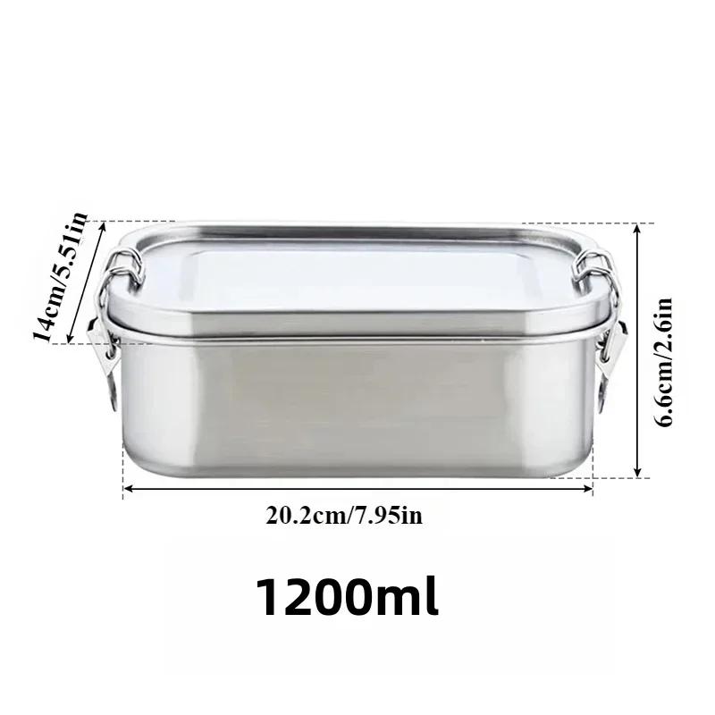 Portable Stainless Steel Lunch Box for Kids and Adults, Leak-Proof Bento Box, Travel Food Meal Prep Container Dishwasher Safe