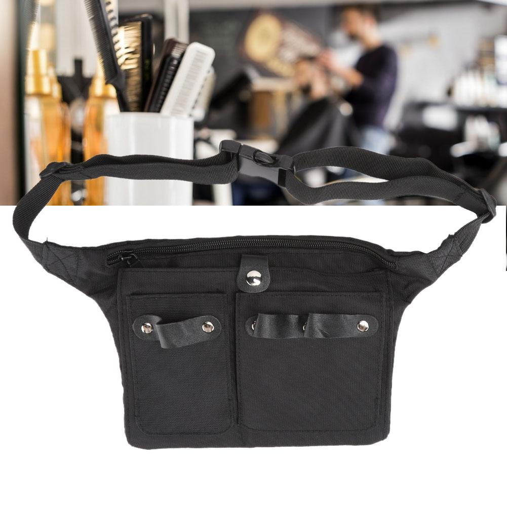 Multi Functional Portable Scissors Waist Bag Hair Clip Comb Hairdressing Tool Storage Bag Black(Black )