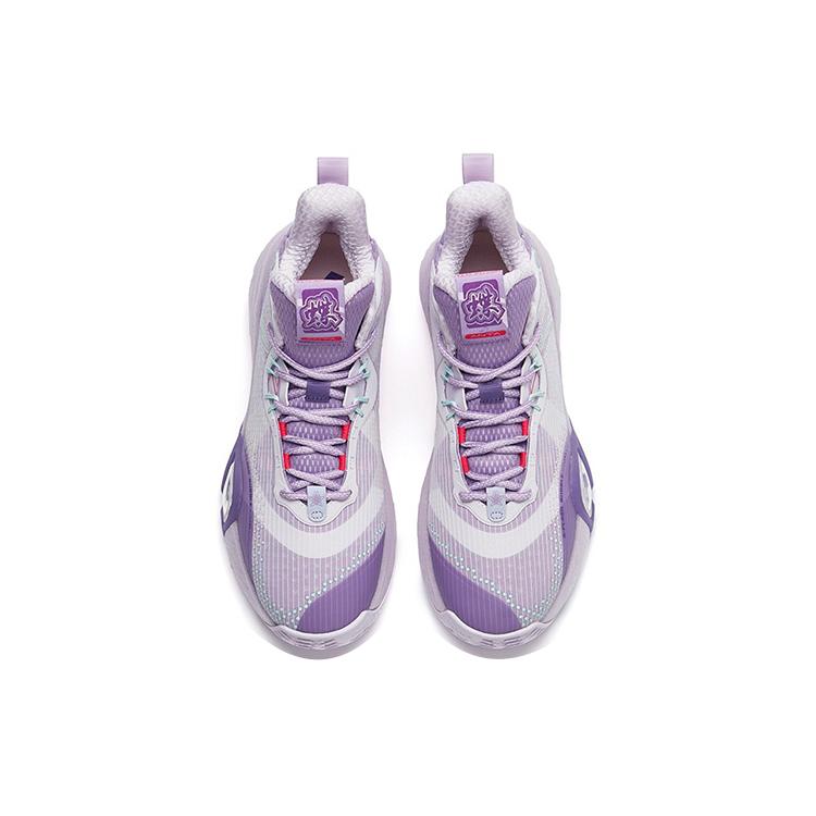 new Anta Bubble Bomb Cushioning Anti Slip Wear Resistant Breathability Low Top Performance Basketball Shoes Men's Purple