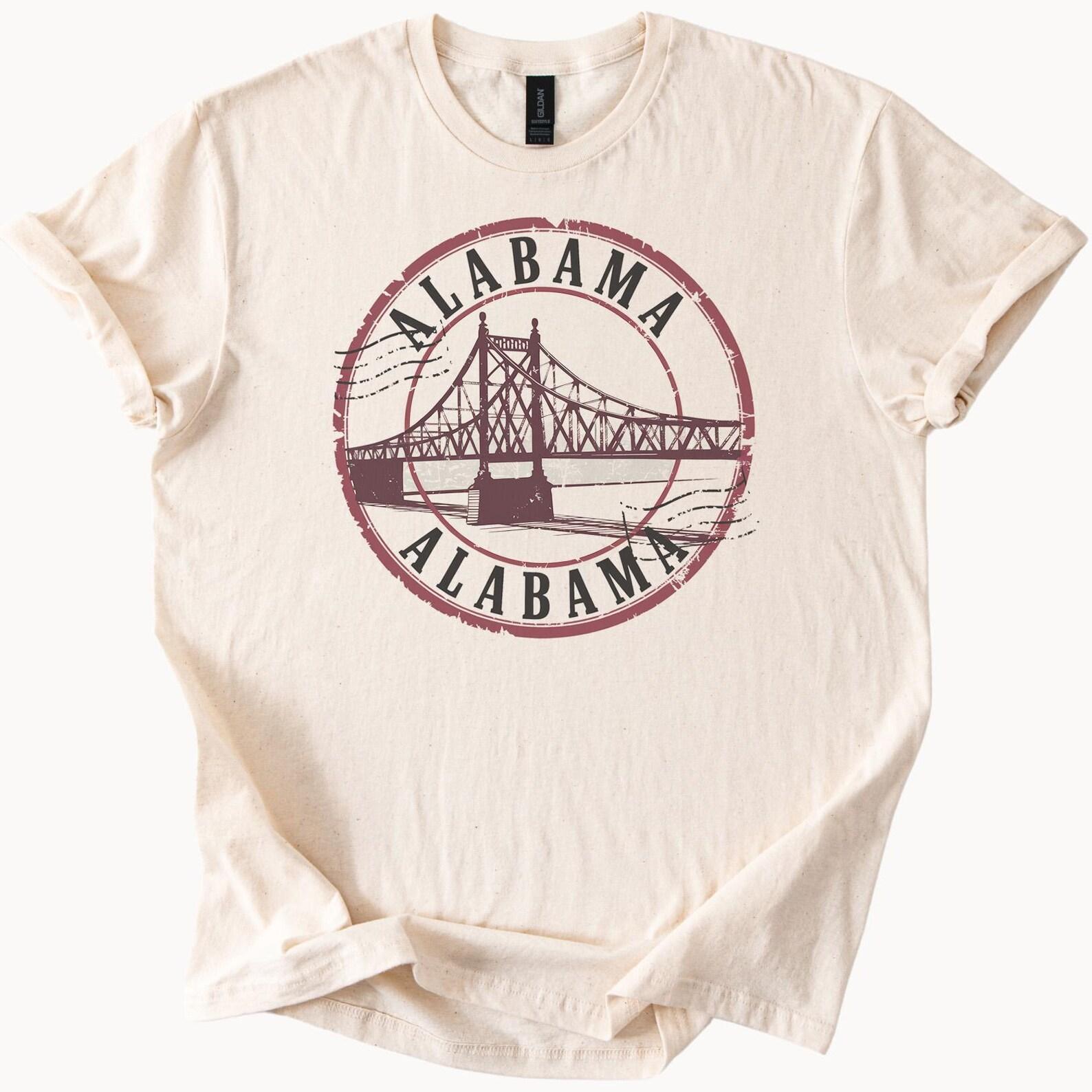 Alabama Bridge Graphic T Shirt Alabama State Landmark Art Tee Unique Alabama Souvenir Shirt Alabama Travel Gift Alabama River Bridge Top 130