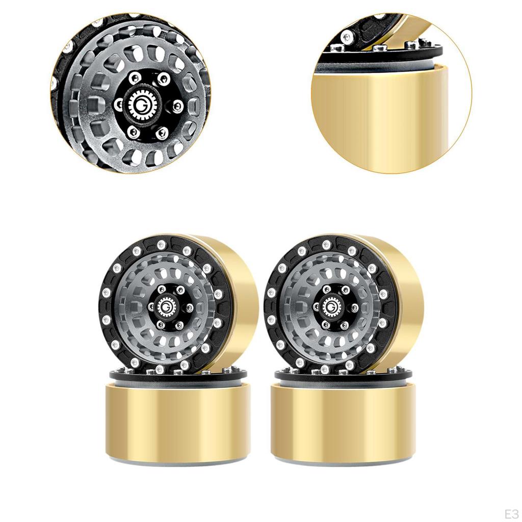 4 Pieces 1.9 Inches Beadlock Wheel Rim Replacement Metal Accessory Od 56.5mm for SCX10 TRX4 90046