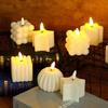 Creative White LED Candle Plastic Desktop Ornament Electronic Candle Warm Light Photo Props Atmosphere Candle Light Cafe