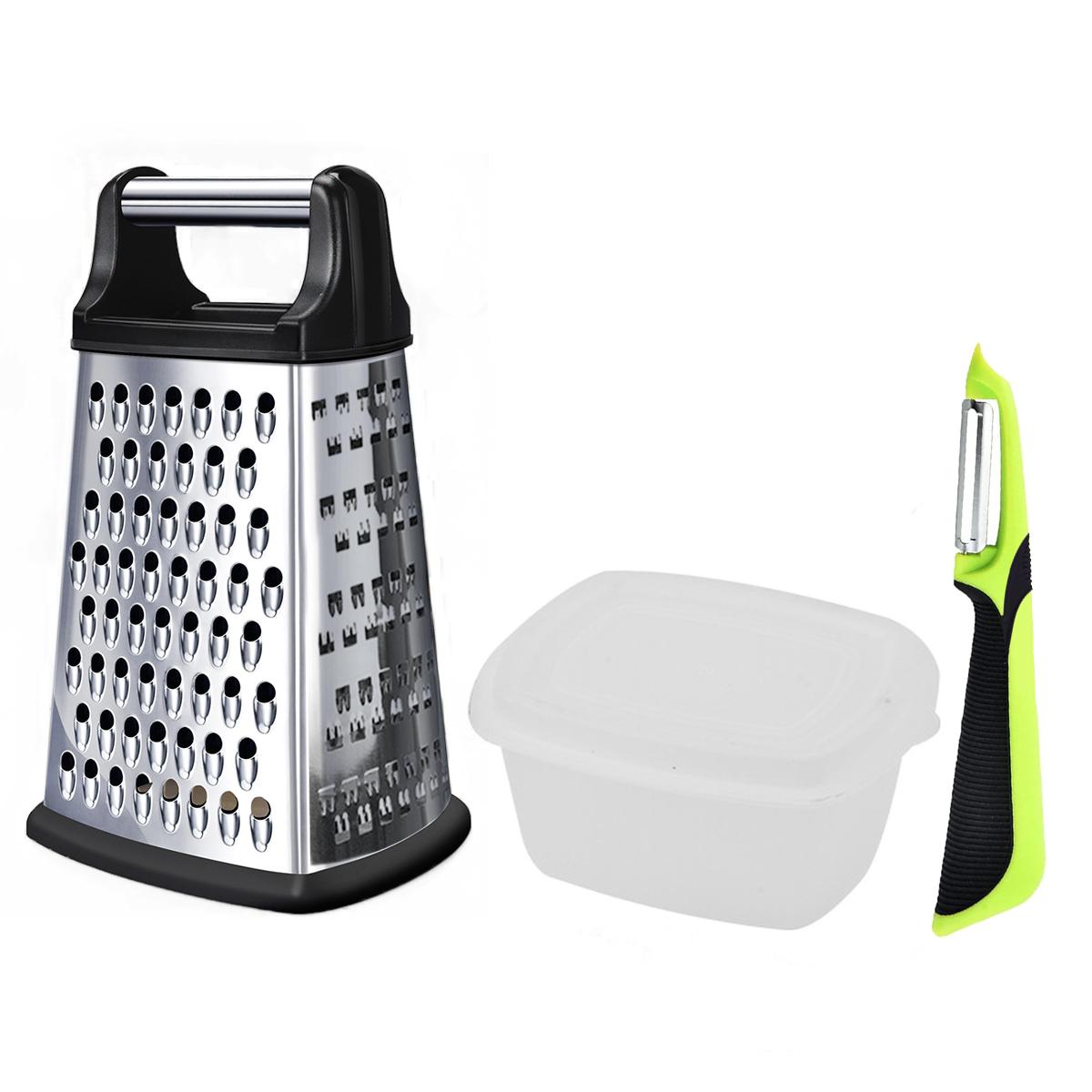 

Терка для сыра из нержавеющей стали Leeseph с контейнером для хранения и набором для чистки овощей, измельчитель для сыра, овощей, фруктов