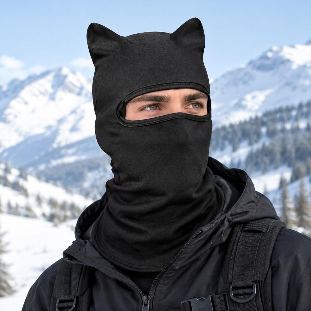 Sun Protector Cat Ear Face Mask Polyester Fiber Neck Gaiter Cute Sunscreen  Masque  Hiking