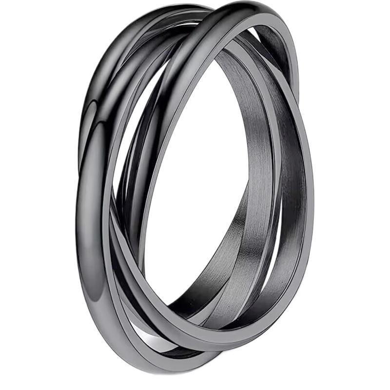 Tricycline Ring Couple Rotating Anti-anxiety Wrist Ring