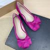 Fashion Flat Shoes for Women 2025 Spring and Autumn New Shallow Bow Square Toe Work Shoes Flat Large Size Women's Shoes Loafers