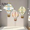 Creative Wall Ornament for Children 3Pcs Cute Hot Air Balloon Wooden Decor, Cloud Banner Nursery 3D Art Kids Room Hanging, Playroom Background Bedroom