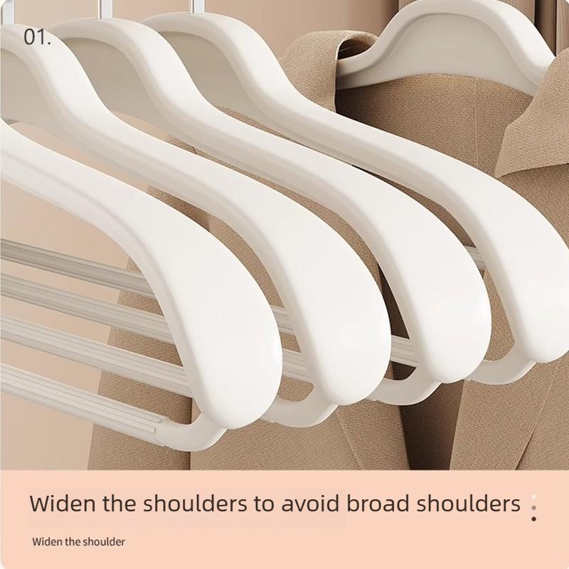 5pcsDrying Rack Thick Clothes Hanger Wide Shoulder Clothes Hanger Extended Clothes Drying Shoulder Corner Suit Coat Organization