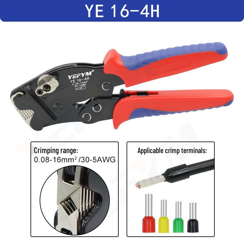 YEFYM 16-4H Manual Adjustable Terminal Crimper, 0.08-16mm² Capacity
