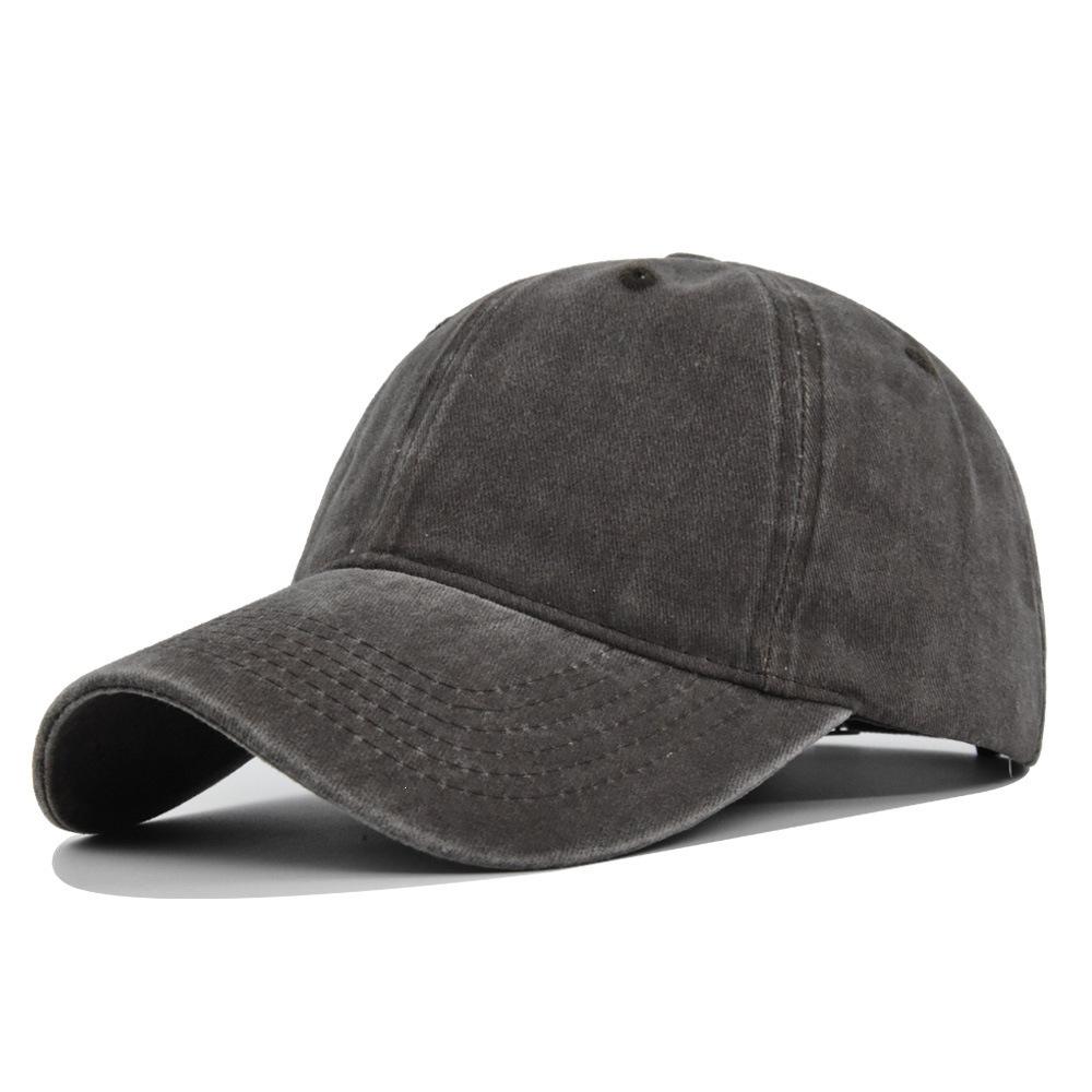Solid Color Washed Baseball Cap - Adult & Kids - Distressed Duckbill Cap - 6-panel Curved Brim - Large Head Size - Plain Cap