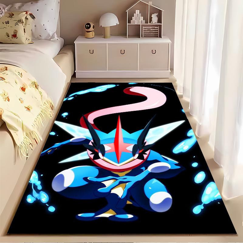 Greninja Printed Non-slip Flannel Carpet, Machine Washable, Soft Carpet for Home Decoration in Living Room and Bedroom