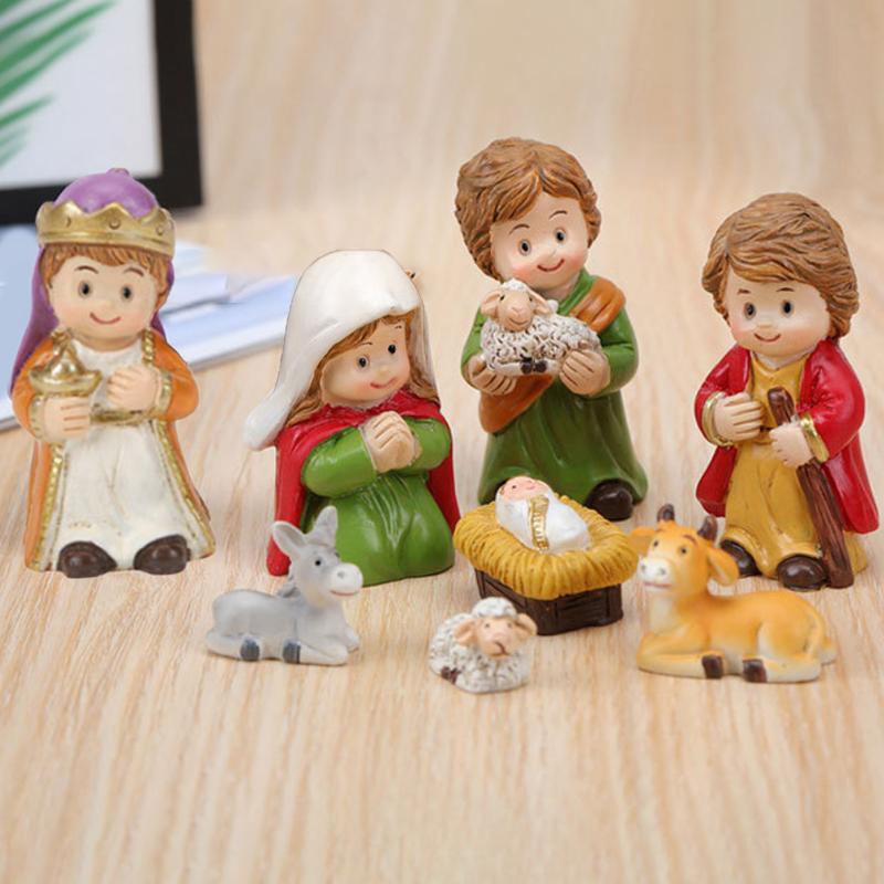 1Set Little People Toddler Toy Nativity Set Kids Pretend Play Set For Christmas Decoration Kids Xmas  Year Gift