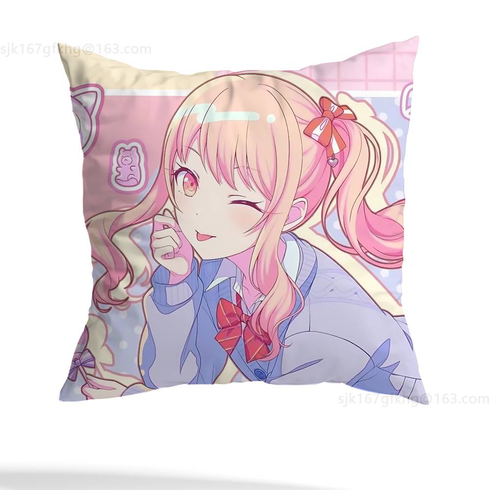 Anime P-PJSK Birthday Cosplay Pillowcase Casual Style Decoration, Suitable for Home Decoration (excluding Pillow Core)