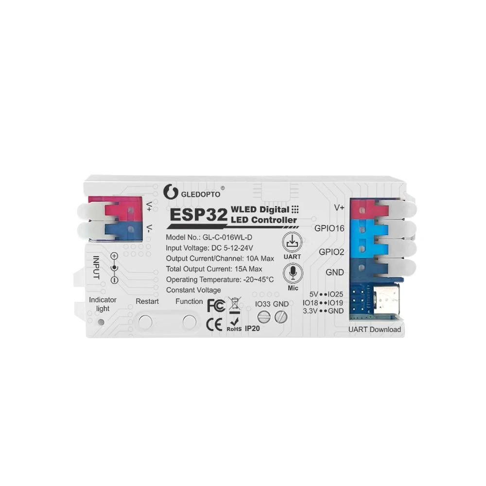 

DC 5-24V GLEDOPTO ESP32 WLED LED Controller GL-C-016WL-D Supported WS2811, SK6812, SM16703P, WS2812 Strip Light