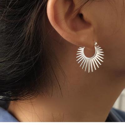 Boucles d'oreilles brillantes en argent sterling 925 pour femmes Forme de soleil Fille sexy Mode Bijoux tendance Cadeau Fête Mariage pendientes
