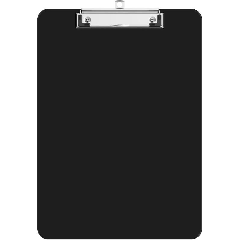 Plastic Clipboards, A4 Black Clip Board 8.5x11 for Classroom, Students, Kid, Woman, Size 9" x 12.5" with Low Profile Clip, Office & School Supply