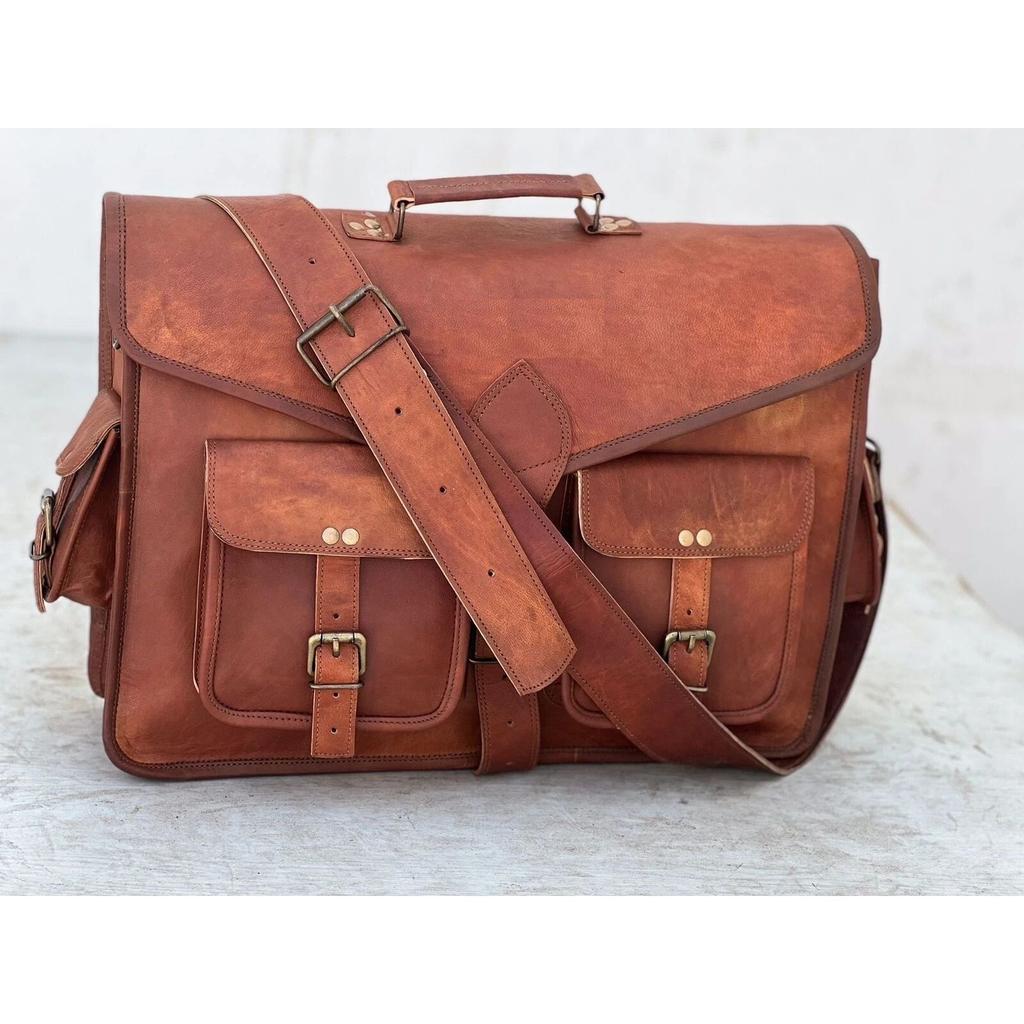 Herren Umhängetasche Kundenspezifische Vintage Leder Schultertasche Laptoptasche