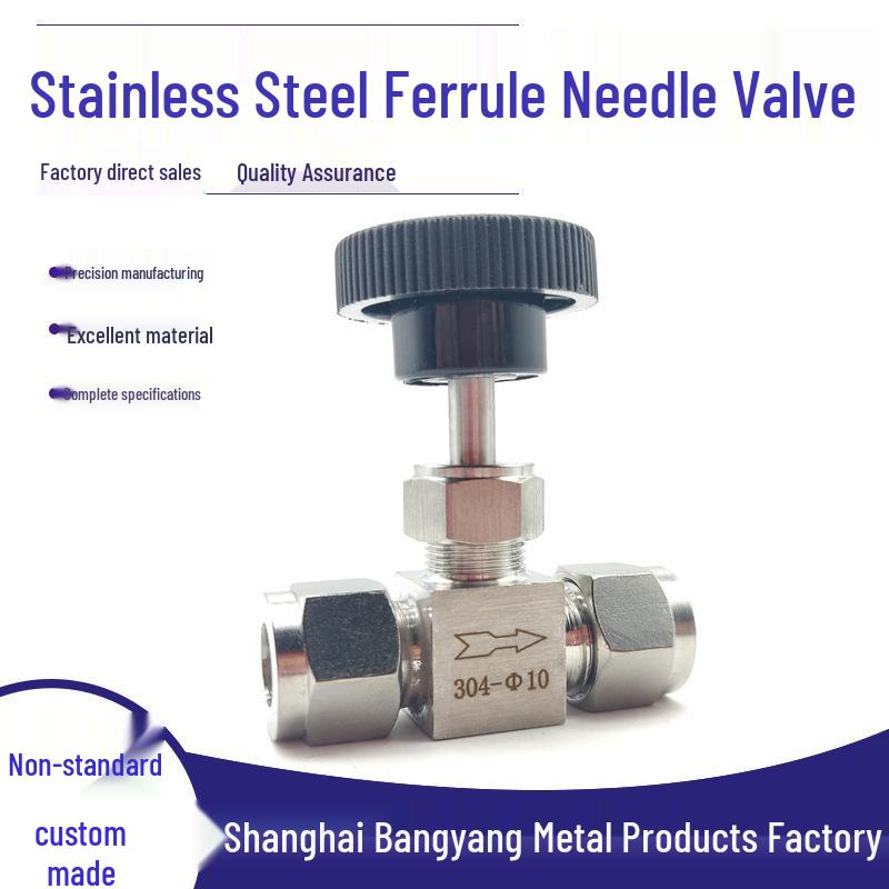 

Stainless Steel 304 Compression Needle Valve Globe Valve 3681012 Flow Control Valve Imitation American Instrument Valve. 8mm Stainless Steel 304