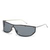 Song Yanfei large frame curved one-piece sunglasses female old money wind street shot YK Spice Girl anti-ultraviolet sunglasses