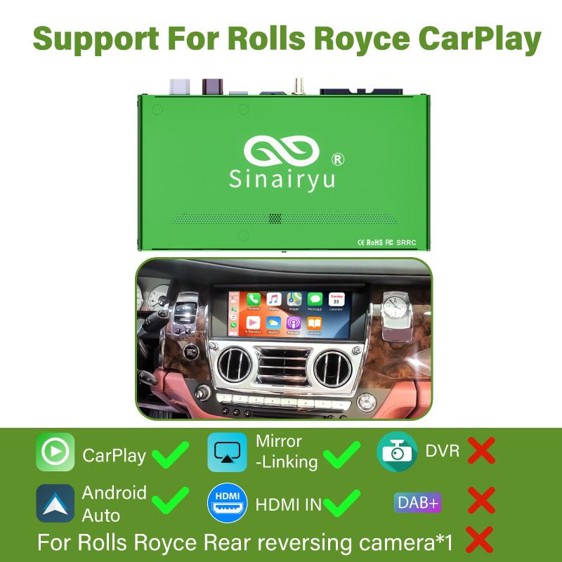 Wireless CarPlay Android Auto DAB DVR HDMI Kit Compatible For Rolls Royce Phantom Ghost CIC Mirror-Link