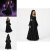 Gothic Witch Dress Cosplay Costume With Long Sleeves Halloween Attire For Adults