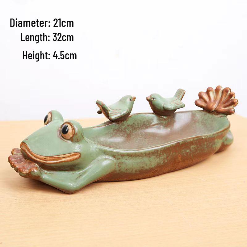 Creative Cartoon Frog and Bird Ceramic Plant Pot – Unique Gardening Decor