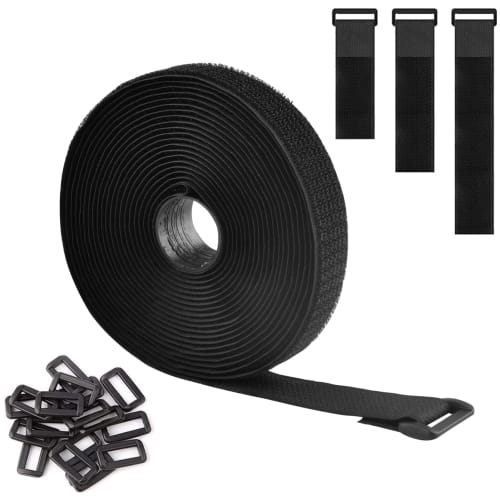 Azarxis Magic Cable Ties, 20mm and 25mm, with Buckles, for Cargo Ties, Fastening Straps, Velcro, Strong, Cuttable, Reusable, for Wire Organization, Pa