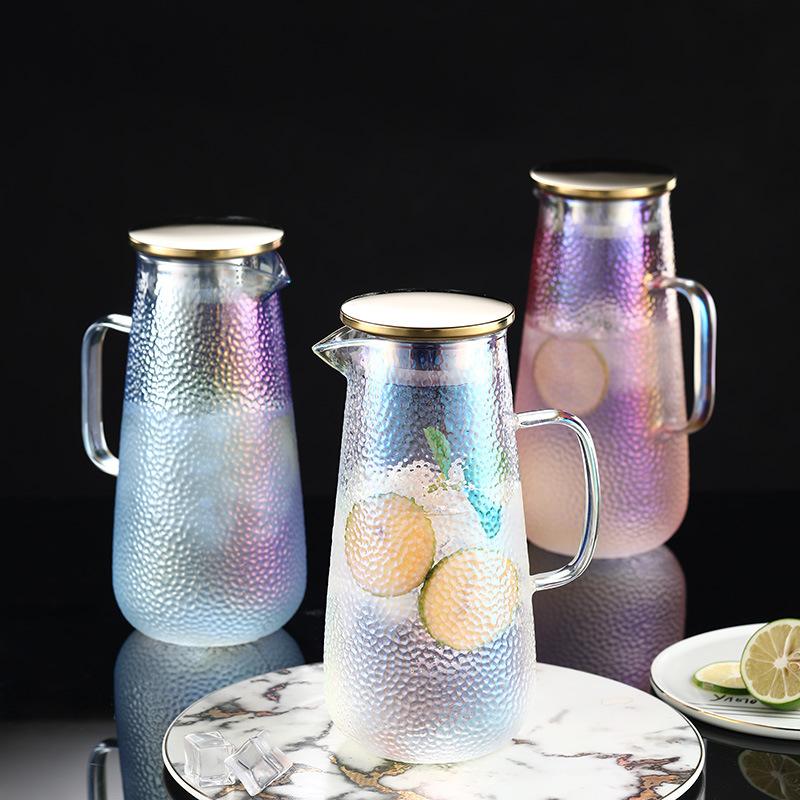 Electroplated Colorful Glass Pot Heat Resistant Glass Teapot for Tea In a Cup Teapot With Infuser Kettle Pu Erh Gaiwan Set Pots