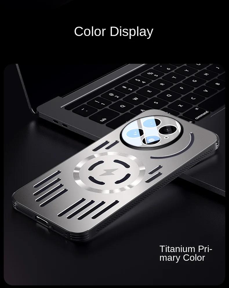 

Металлический теплоотводящий магнитный чехол для OnePlus 13T 13 R 12 ACE 5 Pro Magsafe ударопрочный алюминиевый сплав бампер твердый чехол Shell For OnePlus 13 серый