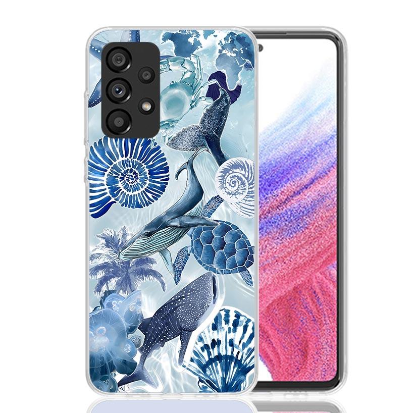 Ocean Starfish Sea Turtle Shark Phone Case For Samsung Galaxy A52 A32 A22 A12 A02S A50S A30S A51 A31 AA71 Note 20 Ultra 10 S10 P