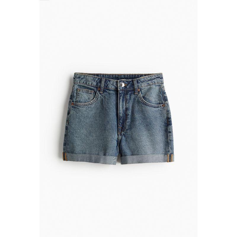 

HM Women clothes Demin shorts Summer European and American Sweet and Spicy Style Cotton High Waist Casual Shorts 1144208 Denim Blue 014 155/60