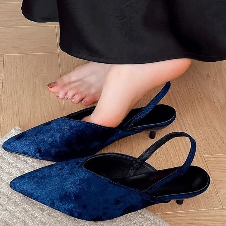 Fashion Pointed Toe Suede Women Shoes Sexy Autumn Fashion Heels Shoes Woman Trend Designer Sandals Pumps Elegant Female Zapatos