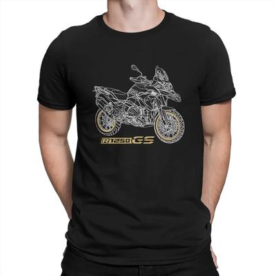 GS 1250 R 1250 GS Motocyclette Noire T-shirts pour Hommes GS T-shirts Géniaux Col Rond Manches Courtes T-shirt Impression Vêtements 2024