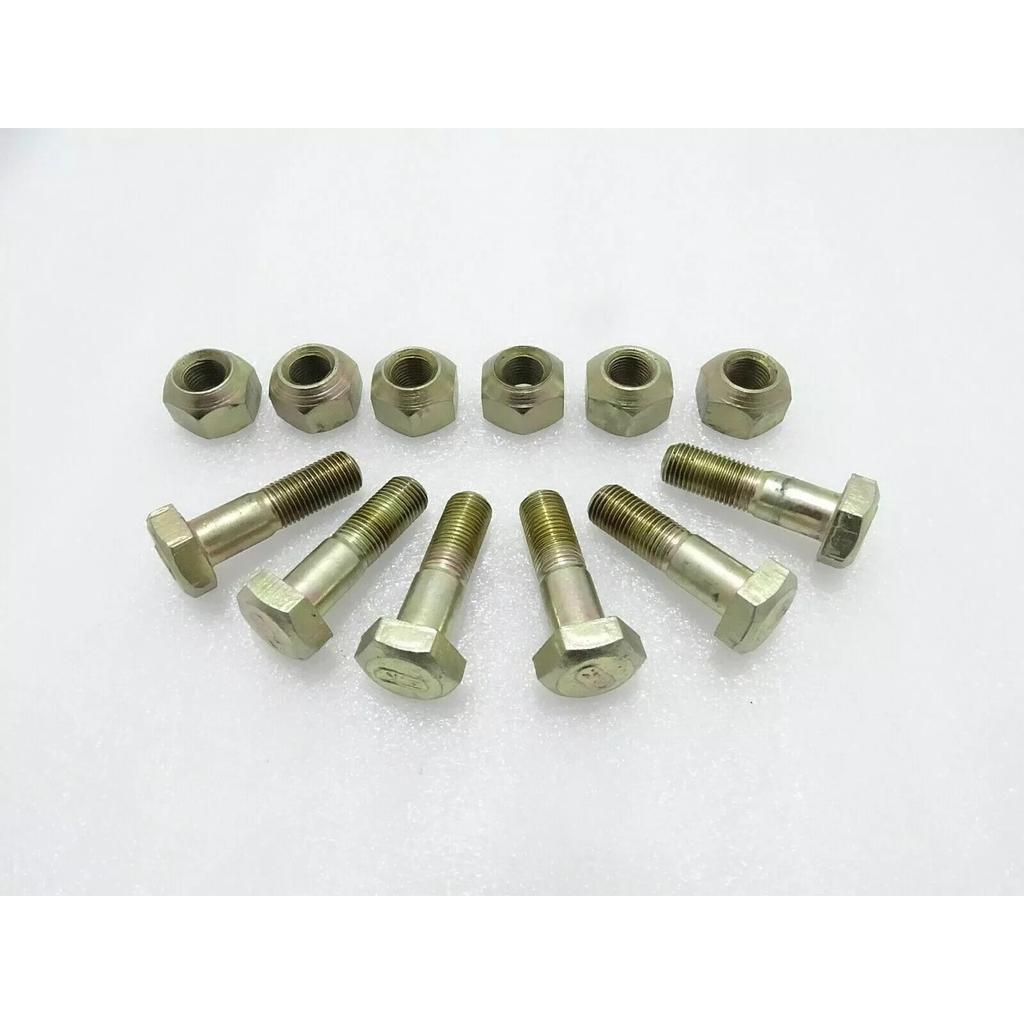 Mahindra Tractors Front Wheel Hub Bolts And Nuts Set of 6 |Fit For