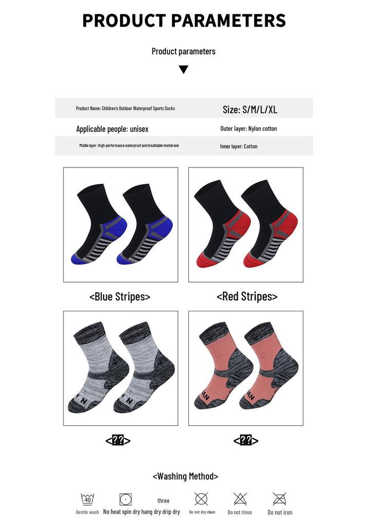 Teen Waterproof Hiking Socks: Ideal for Outdoor Adventures, Stream Crossing, Wading, Boating, and Mountaineering—Windproof & Sandproof.