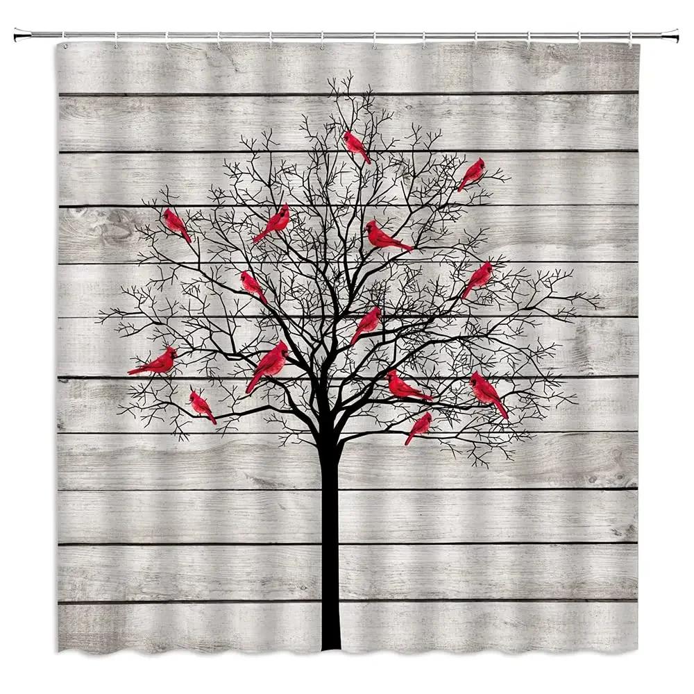 Forest Moon Shower Curtain for Bathroom Dark Black Nature Gothic Tree Scenery Foggy Woodland Bath Curtain Bathroom Decor,Hooks