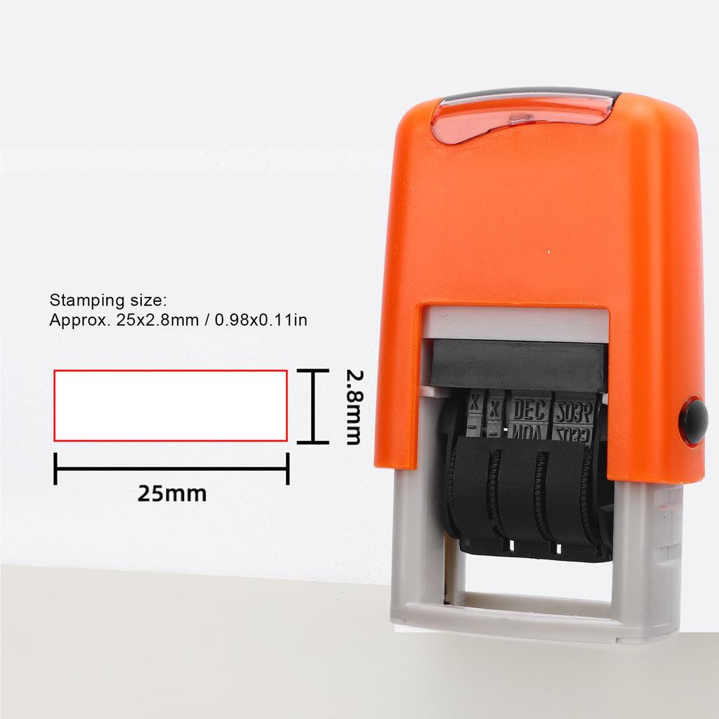 25x2.8mm Automatic English Date Stamp Clear Stamping Quick Drying Adjustable Date Stamp for Study Work Life