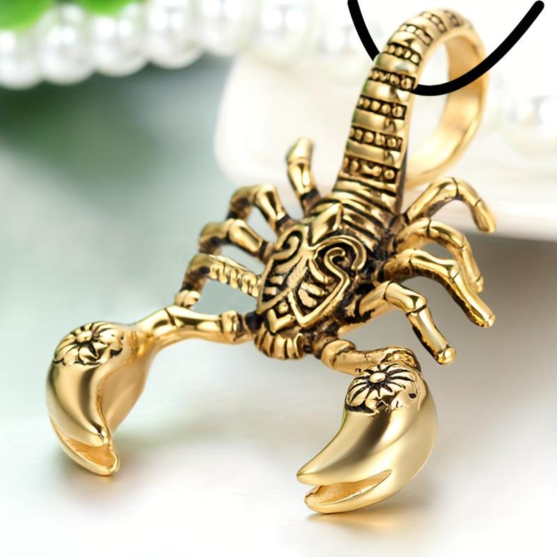 Scorpion King Pendant Necklace Men's Necklace New Fashion Metal Sliding Pendant Accessories Party Zircon