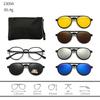 23XXA Gather 6PCS Magnetic Polarized Clip On Sunglasses Women Men Plastic Frame for Night Driving Sunglasses UV400