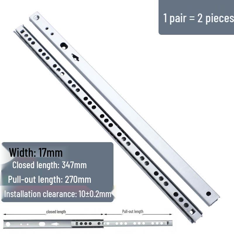 17mm Ultra-Narrow Bi-directional Ball Bearing Mini Slide Rail