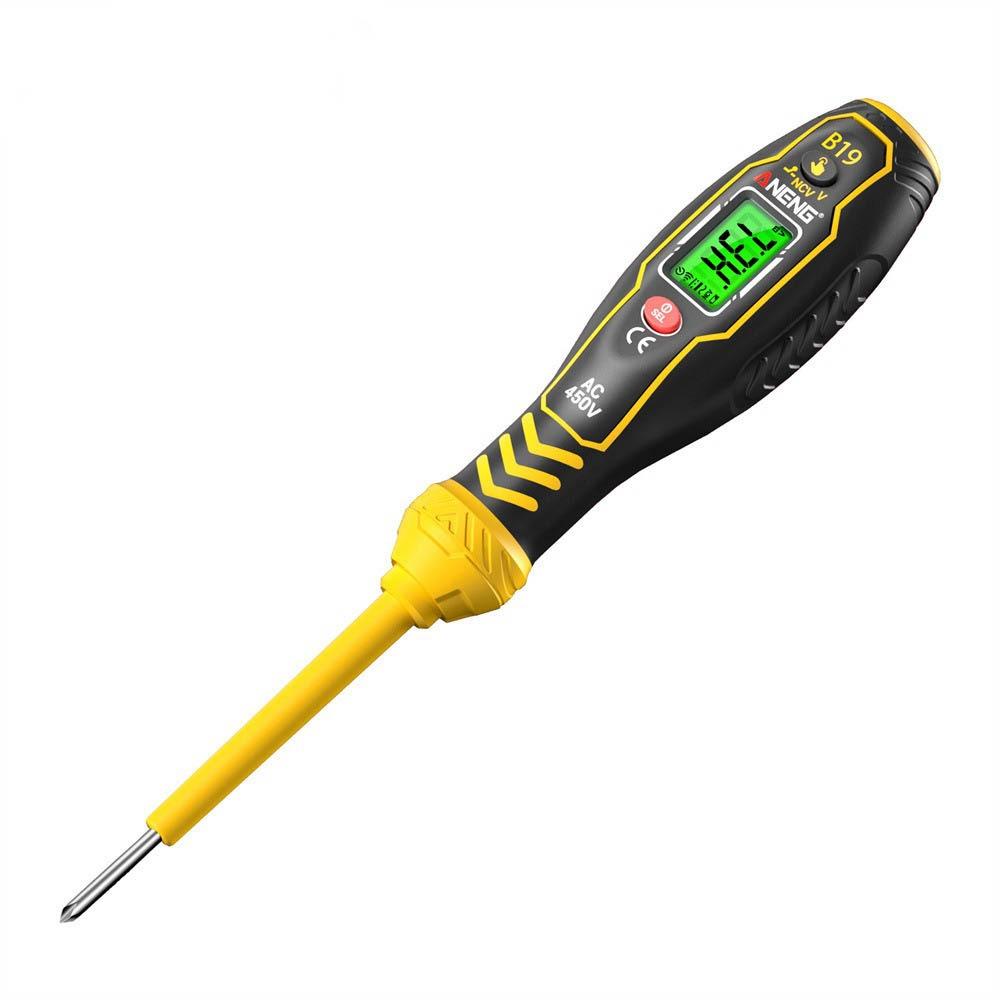 

Buzzer Alarm Voltage Detector Pen Color Light Display Breakpoint Finder Electrician Tool Yellow Cross