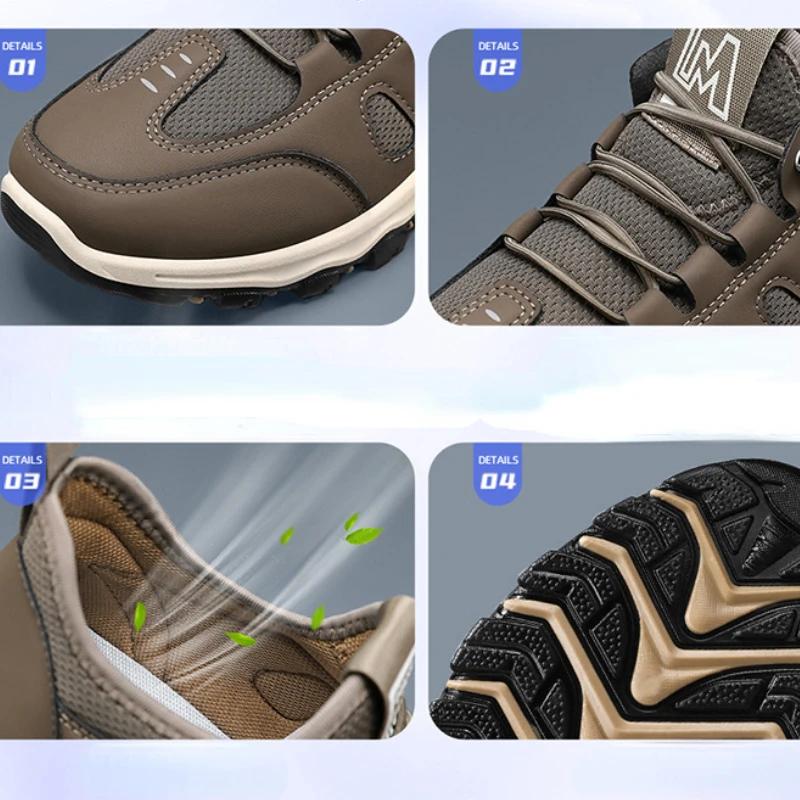 Fashion Men's Hiking Shoes Fashion High Quality Men Sneakers Outdoor Trekking Climbing Sport Shoes Breathable Lace Up Men Walking Shoes