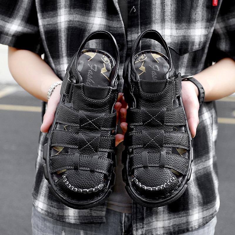 Fashion Soft Comfortable Mens Sandals Non-Slip Beach Shoes Gladiator Male Summer Casual Flats Quick Dry Roma Shoes Wading Aqua Sneakers