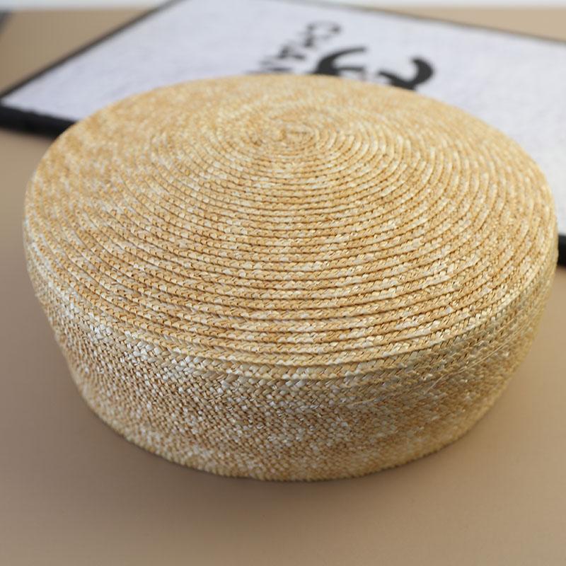 French Beret Hat Women Straw Cap Summer Circle Woven Sun Hat Church Derby Party Hostesses Pillbox Hat Millinery Fascinator Base